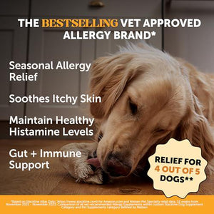 Dog Itch and Allergy Relief Supplement with Probiotics and Salmon Flavor 90 Ct