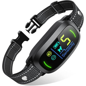 Rechargeable Dog Bark Collar, 5 Sensitivity Levels, Beep & Vibration, Anti-Bark for Small Medium Large Dogs