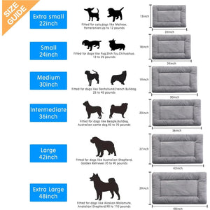 Dog Crate Pad Gray 36 Inch Soft Anti Slip Washable Bed Mat for Medium Large Dogs Sleeping Comfort