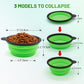 Collapsible Pet Bowls 2 Pack Small Blue and Green Feeding and Watering Bowls with Carabiners for Travel