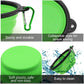 Collapsible Pet Bowls 2 Pack Small Blue and Green Feeding and Watering Bowls with Carabiners for Travel
