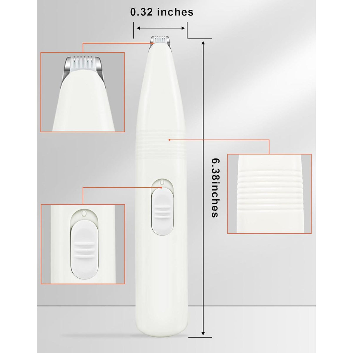 Dog Grooming Clippers, Dog Paw Trimmer With Detachable Ceramic Blade For Trimming Small Areas Of Pet's Hair, Low Noise Paw Grooming Shaver For Cat's Eyes Face Ears Paws (White),