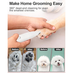 Dog Grooming Clippers, Dog Paw Trimmer With Detachable Ceramic Blade For Trimming Small Areas Of Pet's Hair, Low Noise Paw Grooming Shaver For Cat's Eyes Face Ears Paws (White),
