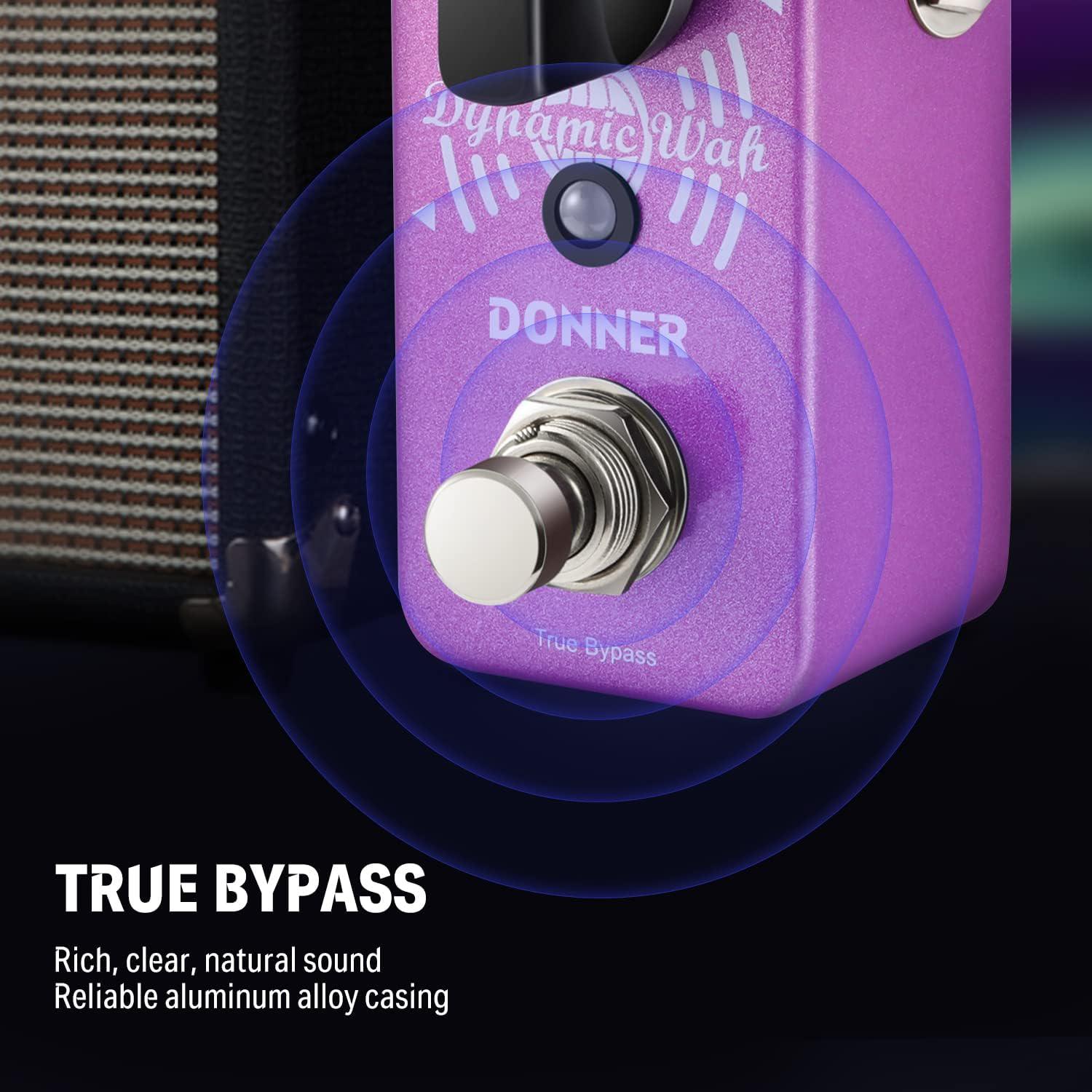 Donner Mini Auto Wah Pedal Dynamic Wah Guitar Effect Pedal Envelope Filter True Bypass,