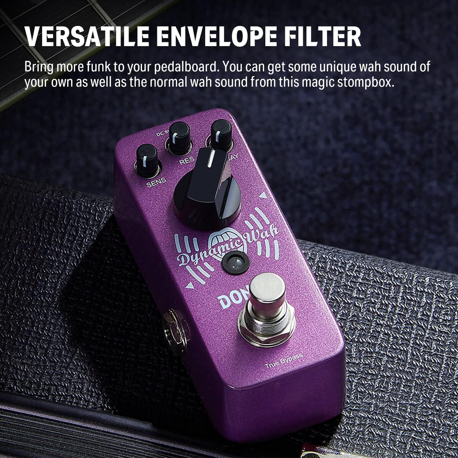 Donner Mini Auto Wah Pedal Dynamic Wah Guitar Effect Pedal Envelope Filter True Bypass,
