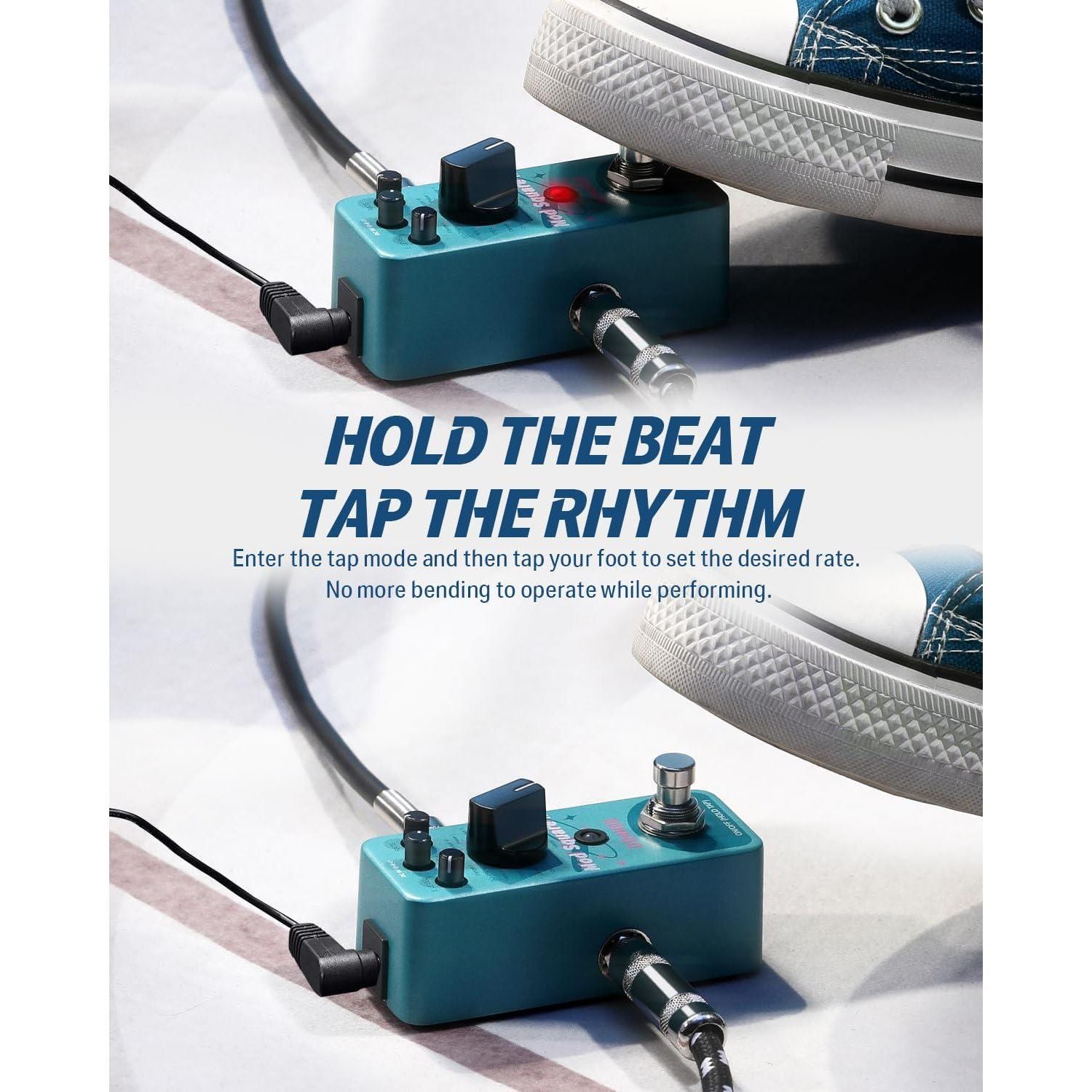 Donner Modulation Pedal - Mod Square For Electric Guitar Pedal Boards, 16 Effects Chorus Phaser Tremolo Flanger Rotary Vibrato Wah Lo-fi Detune 16 Modulation Modes, True Bypass,