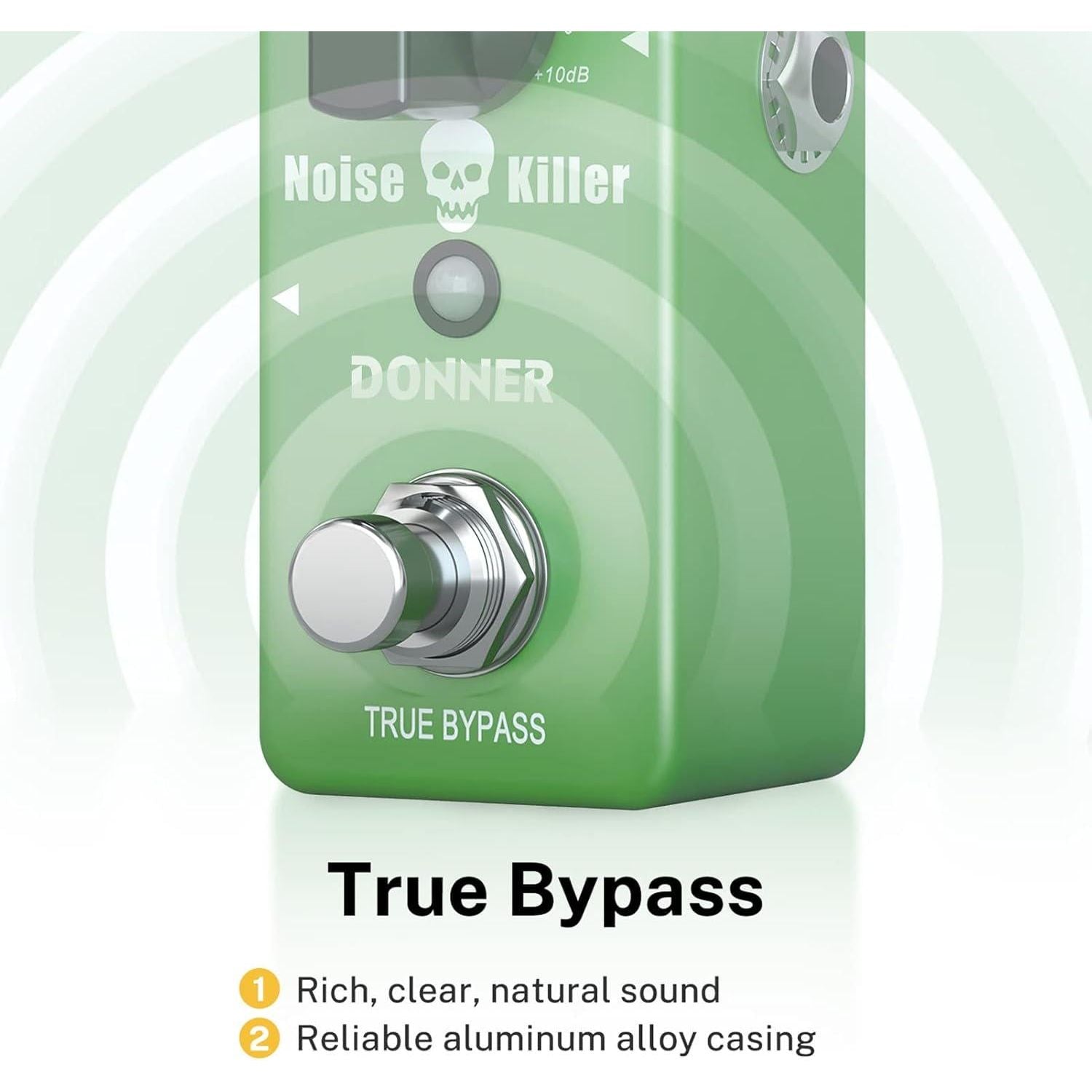 Donner Noise Gate Pedal, Noise Killer Guitar Pedal Noise Suppressor Effect 2 Modes For Electric Guitar And Bass True Bypass,