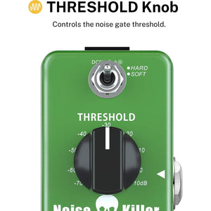 Donner Noise Gate Pedal, Noise Killer Guitar Pedal Noise Suppressor Effect 2 Modes For Electric Guitar And Bass True Bypass,