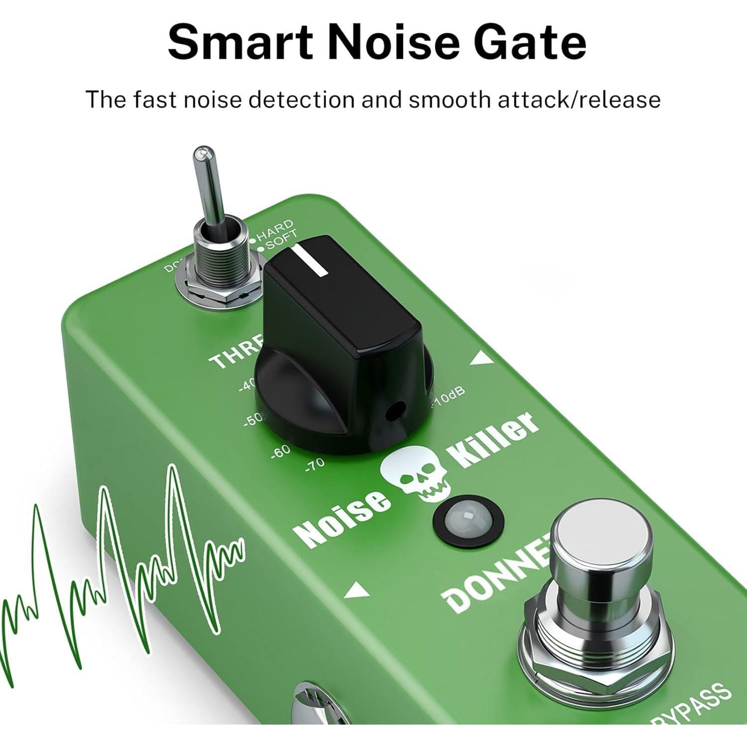 Donner Noise Gate Pedal, Noise Killer Guitar Pedal Noise Suppressor Effect 2 Modes For Electric Guitar And Bass True Bypass,