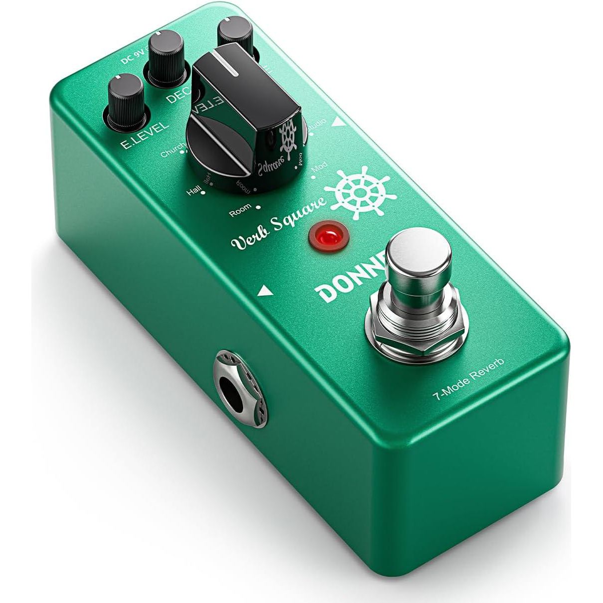 Donner Reverb Guitar Pedal, Verb Square Digital Reverb 7 Modes Room, Hall, Church, Spring, Plate, Studio, Mod, True Bypass,