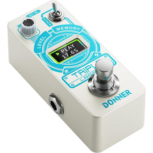 Donner Triple Looper Guitar Pedal, 90 Mins Looping Time Loop Pedal With Screen, 3 Loops Looper Pedal With Unlimited Overdubs Undo/Redo,