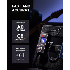 Donner Tuner Pedal, Dt-1 Chromatic Guitar Tuner Pedal With Pitch Indicator For Electric Guitar And Bass True Bypass,