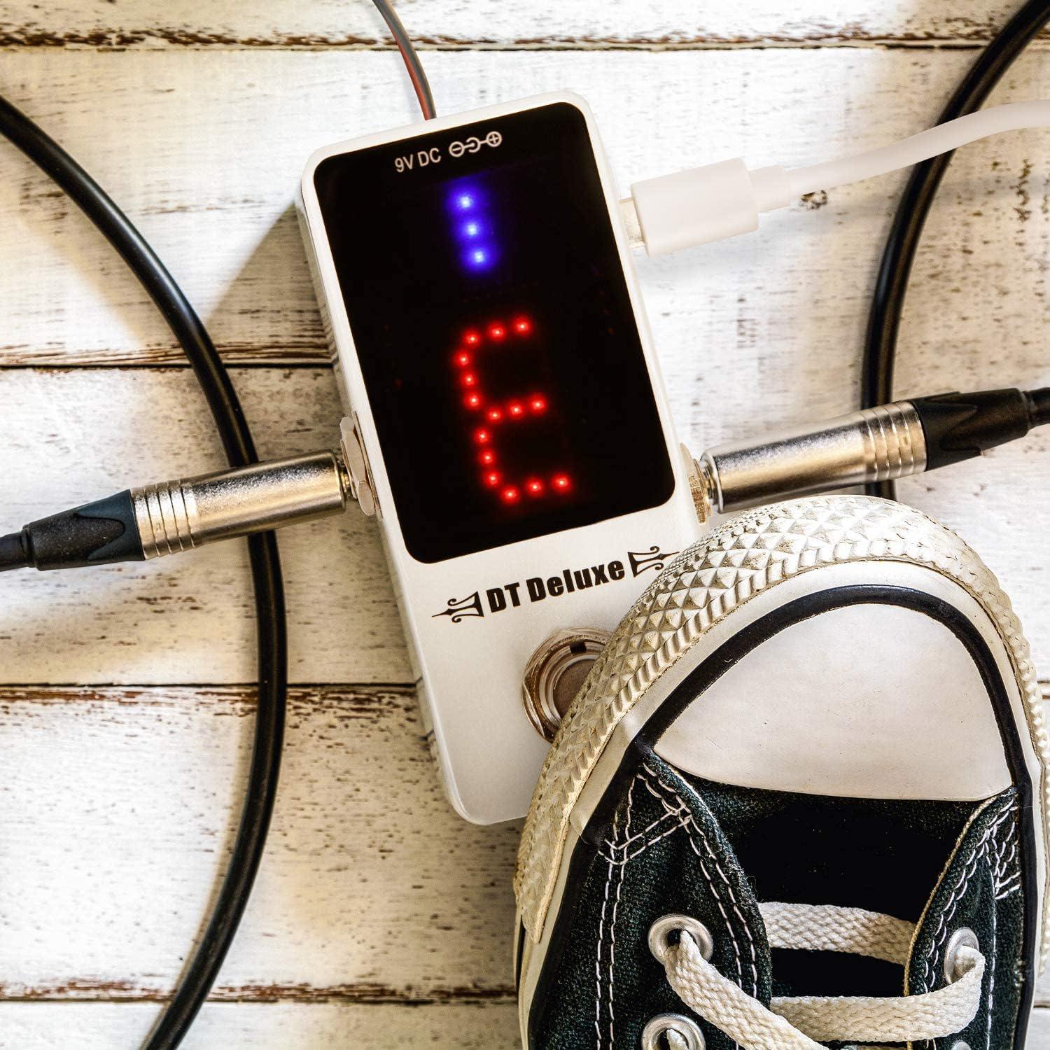 Donner Tuner Pedal, DT Deluxe Chromatic Guitar Tuner Pedal For Electric Guitar And Bass ± 1 Cent USB Or 9V Power Supply True Bypass,