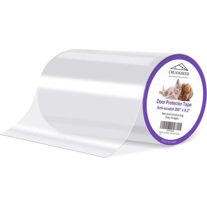 Door Protector From Dog Scratching 200 X 8.2 Cat Scratch Door Frame Single Sided Adhesive Protector Anti Dog Scratch Door Guard For Dogs Clear CHUANGSEED,