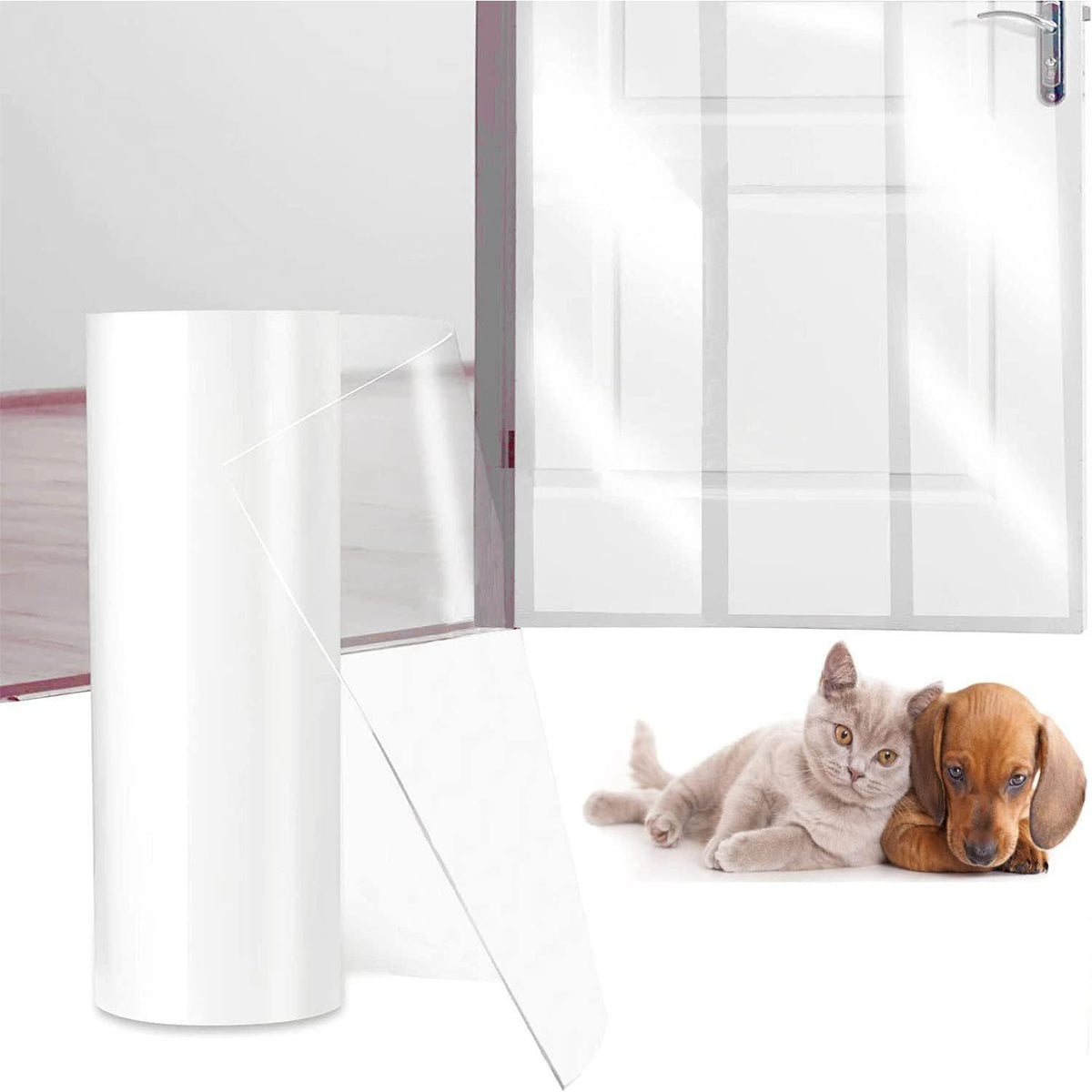 Door Protector From Dog Scratching 118 X 8.2 Cat Scratch Door Frame Single Side Adhesive Protector Anti Dog Scratch Door Guard For Dogs Clear CHUANGSEED,