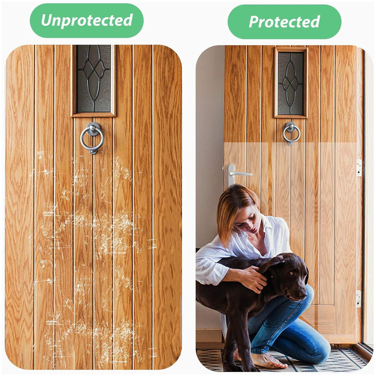 Door Protector From Dog Scratching 200 X 8.2 Cat Scratch Door Frame Single Sided Adhesive Protector Anti Dog Scratch Door Guard For Dogs Clear CHUANGSEED,
