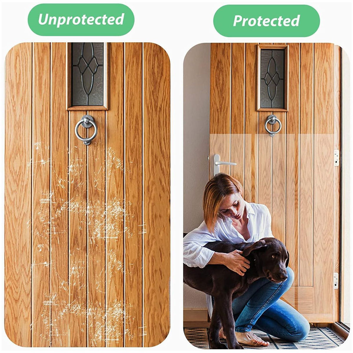 Door Protector From Dog Scratching 118 X 8.2 Cat Scratch Door Frame Single Side Adhesive Protector Anti Dog Scratch Door Guard For Dogs Clear CHUANGSEED,