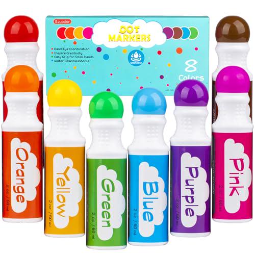 Dot Markers for Kids, 8 Color Washable Bingo Daubers, Art & Craft Kit, Preschool Painting Learning Supplies