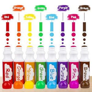 Dot Markers for Kids, 8 Color Washable Bingo Daubers, Art & Craft Kit, Preschool Painting Learning Supplies