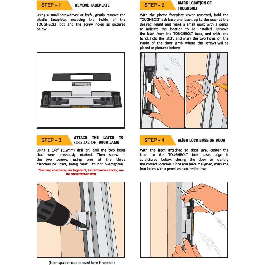 Double Deadbolt Sliding Patio Door, Child Safety, Home Security Lock. 2023/24 Model With 3-receiver Latches Included - Installation Required,195893713103
