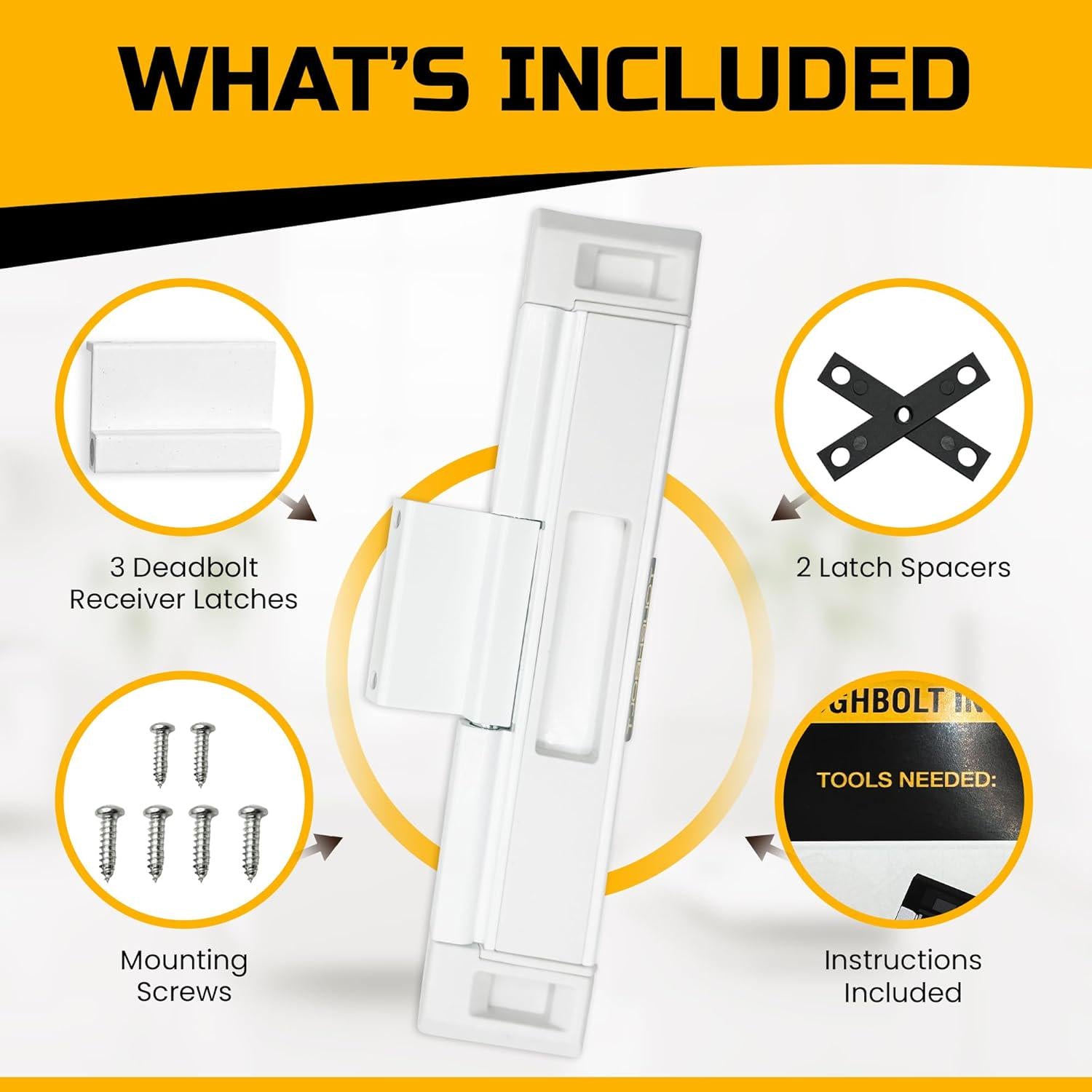 Double Deadbolt Sliding Patio Door, Child Safety, Home Security Lock With 3-Receiver Latches Included - Installation Required,198715252118