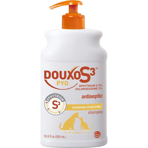 Douxo S3 PYO Antiseptic Shampoo 500 ml for Dogs and Cats with Chlorhexidine and Ophytrium Hydrates and Cleans