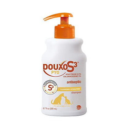 Douxo S3 PYO Antiseptic Pet Shampoo for Dogs & Cats, 6.7 oz, Treats Skin Infections, Hydrating