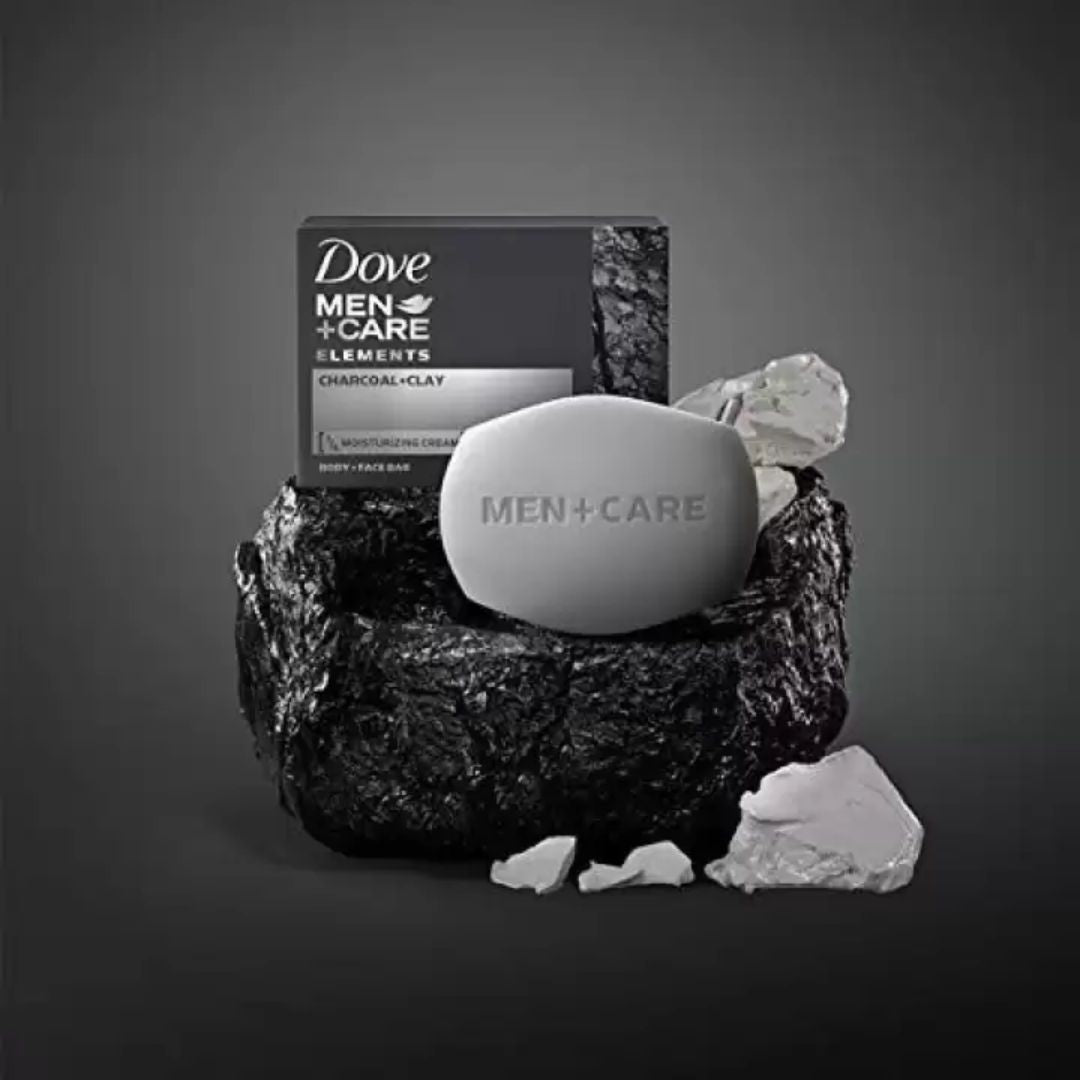 Dove Men +Care Charcoal + Clay Exfoliating 3-In-1 Bar Soap (Pack Of 6) 106g Each,011111005945,