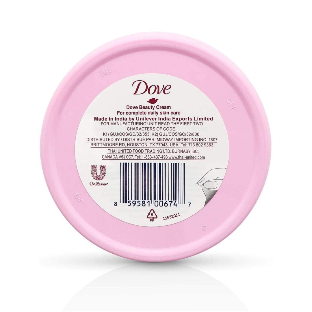 Dove Nourishing Body Care Beauty Cream 250ml back barcode