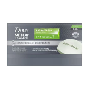 Dove Men +Care Extra Fresh Refreshing 3-In-1 Bar Soap (Pack Of 6) 106g Each