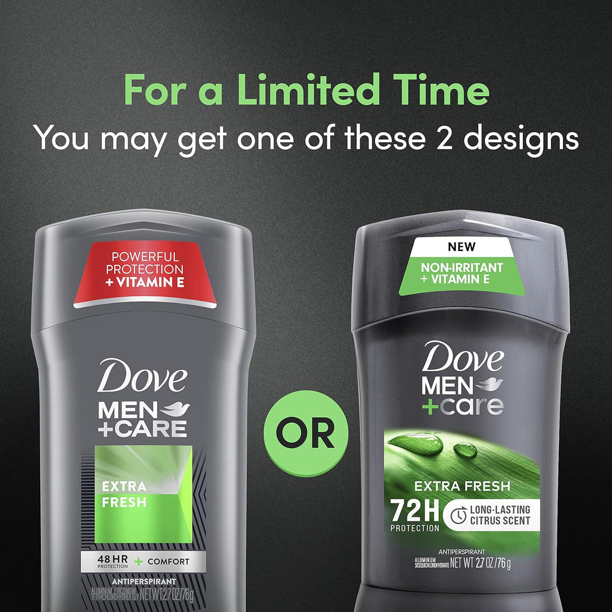 Dove Men+Care Antiperspirant Deodorant With 48-hour Sweat And Odor Protection Extra Fresh Antiperspirant For Men Formulated With Vitamin E And Triple Action Moisturizer 2.7 Oz,