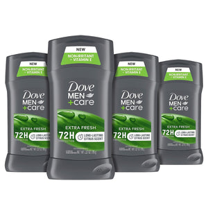 Dove Men + Care Antiperspirant Deodorant, 72hr Sweat And Odor Protection, Vitamin E, Triple Moisturizer, 4 Pack,