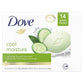 Dove Dove Skin Care Beauty Bar For Softer Skin Cucumber And Green Tea More Moisturizing Than Bar Soap 3.75 Oz, 14 Bars