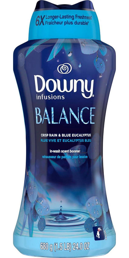 Downy Infusions In-Wash Laundry Scent Booster Beads, Balance Crisp Rain & Blue Eucalyptus, 24oz