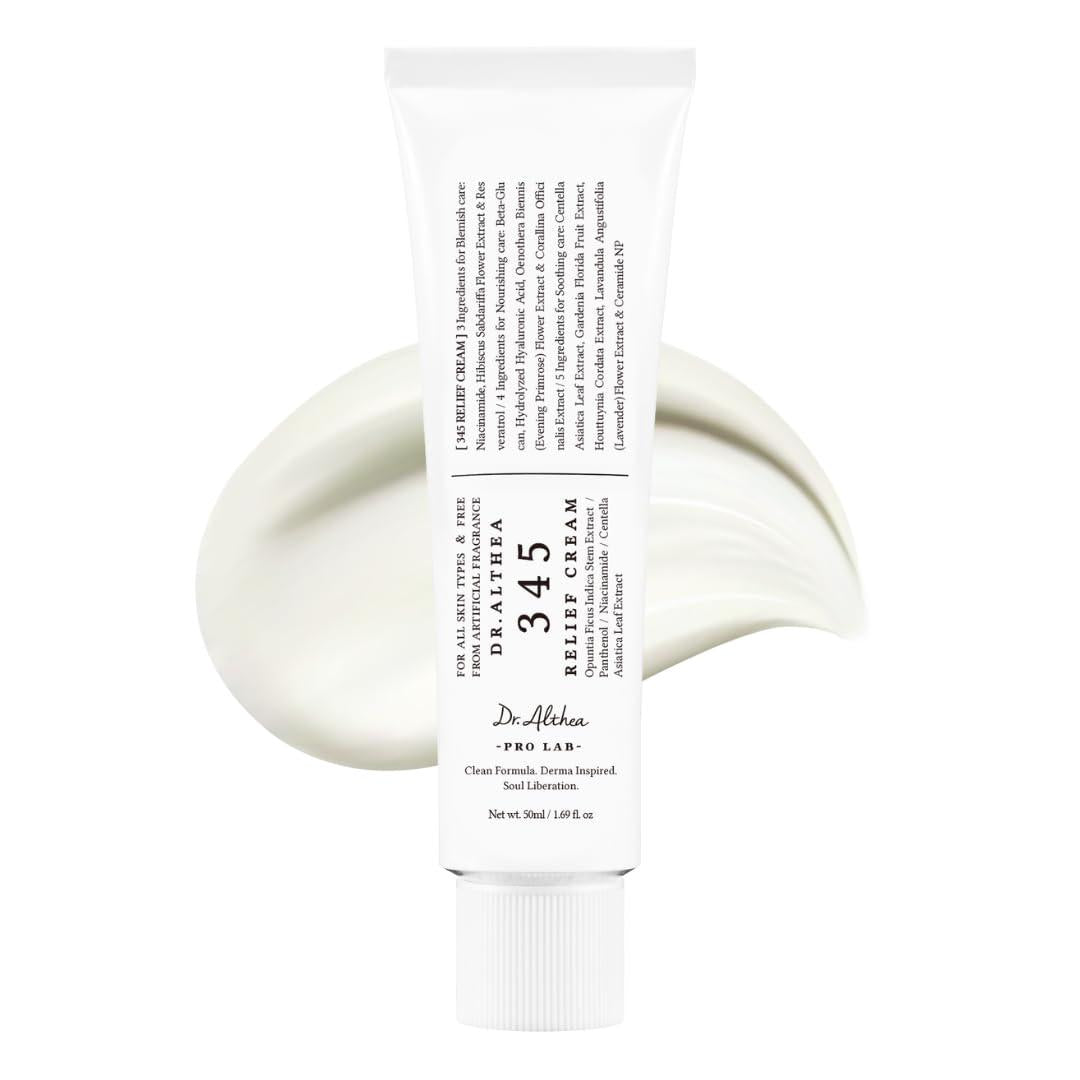 Dr.Althea Dr.Althea 345 Relief Cream | Daily Face Moisturizer | Blemish Relief Care | Soothing Recovery And Moisture With Niacinamide, Panthenol | Korean Vegan Skin Care For All Skin Types | 1.7 Fl Oz (Pack Of 1)