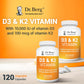 Dr Berg Vitamin D3 & K2 with MCT Powder, 10,000 IU D3, 100 mcg MK7 K2, Zinc, Magnesium for Maximum Absorption, 120 Capsules