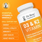 Dr Berg Vitamin D3 & K2 with MCT Powder, 10,000 IU D3, 100 mcg MK7 K2, Zinc, Magnesium for Maximum Absorption, 120 Capsules