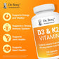 Dr Berg Vitamin D3 & K2 with MCT Powder, 10,000 IU D3, 100 mcg MK7 K2, Zinc, Magnesium for Maximum Absorption, 120 Capsules
