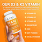 Dr Berg Vitamin D3 & K2 with MCT Powder, 10,000 IU D3, 100 mcg MK7 K2, Zinc, Magnesium for Maximum Absorption, 120 Capsules