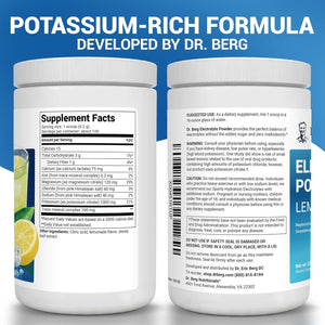 Dr Berg Nutritionals Zero Sugar Hydration Keto Electrolyte Powder, Lemonade Flavor, 1000 mg Potassium, Pink Himalayan Salt, 100 Servings