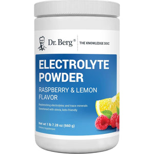 Dr Berg Nutritionals Zero-Sugar Hydration Keto Electrolyte Powder, 1000mg Potassium, Real Pink Himalayan Salt, Raspberry & Lemon Flavor, 100 Servings