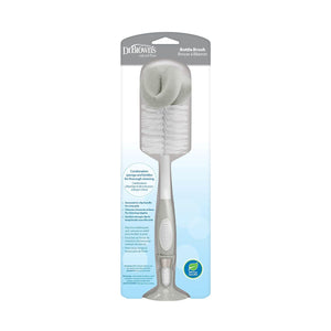 Dr. Brown's Baby Bottle Cleaning Brush With Sponge, Scrubber And Nipple Cleaner, Grey 1 Pack,072239326503