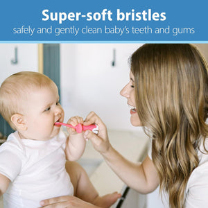 Dr Brown's Infant to Toddler Training Toothbrush, Soft for Baby's First Teeth, Pink Elephant, 0-3 Years (Colors/Styles May Vary)