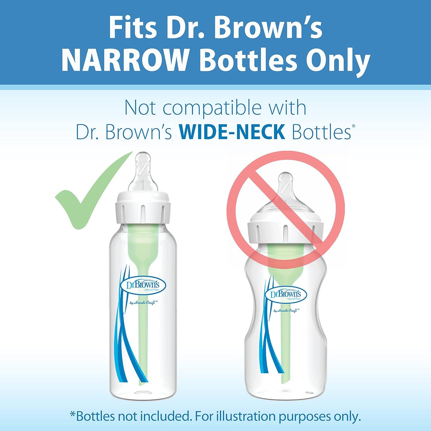 Dr. Brown S Natural Flow Level 1 Narrow Baby Bottle Silicone Nipple, Slow Flow, 0m+, 100% Silicone Bottle Nipple, 6 Count (Pack Of 1),