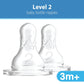 Dr. Brown S Natural Flow Level 2 And Level 3 Narrow Baby Bottle Silicone Nipples, Medium-Fast Flow, 6m+, 100% Silicone Bottle Nipple, 6 Pack,