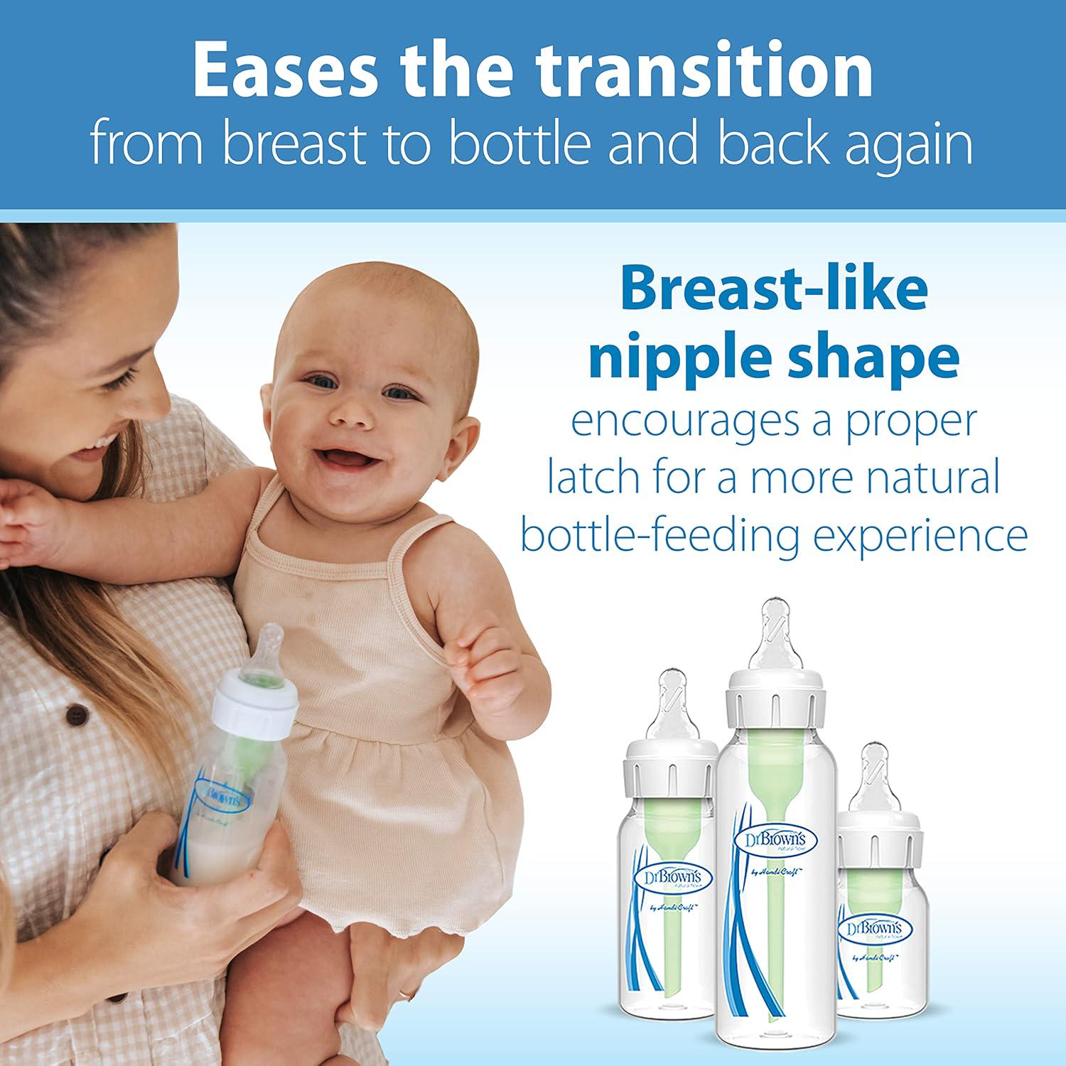 Dr. Brown S Natural Flow Preemie Flow Narrow Baby Bottle Silicone Nipple, Slowest Flow, 0m+, 100% Silicone Bottle Nipple, 6 Count(Pack Of 1),