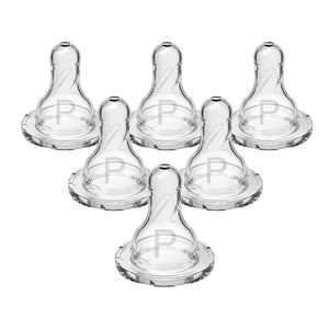 Dr. Brown S Natural Flow Preemie Flow Narrow Baby Bottle Silicone Nipple, Slowest Flow, 0m+, 100% Silicone Bottle Nipple, 6 Count(Pack Of 1),