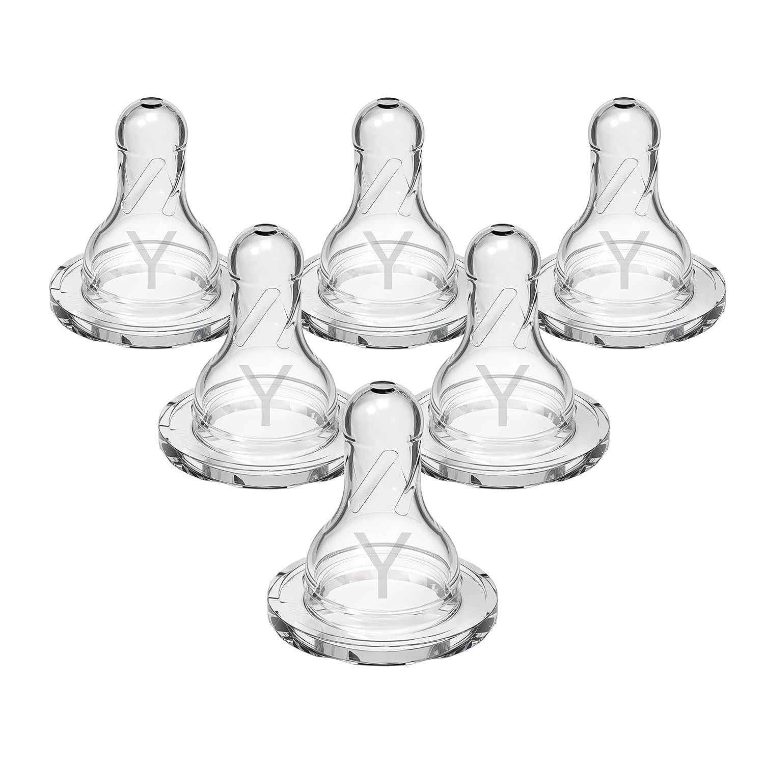 Dr. Brown S Natural Flow Y-Cut Narrow Baby Bottle Silicone Nipple, Ideal For Thicker Liquids, 9m+, 100% Silicone Bottle Nipple, 6 Count,