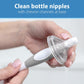 Dr. Brown's Reusable Sponge Baby Bottle Cleaning Brush Set With Suction Cup Stand, Scrubber And Nipple Cleaner, Gray, 3 Pack,072239327807
