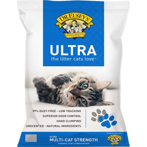 Dr. Elsey's Ultra Clumping Clay Cat Litter 40 lb Unscented Hard Clumps Low Tracking Easy Cleanup